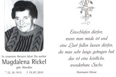 Magdalena-Rickel-Sterbebildchen